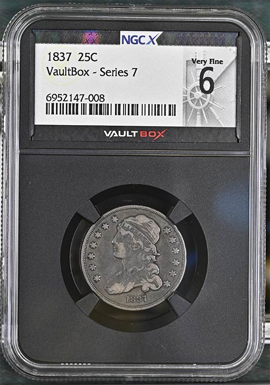 1837 Capped Bust Quarter NGCX Very Fine 6 Front