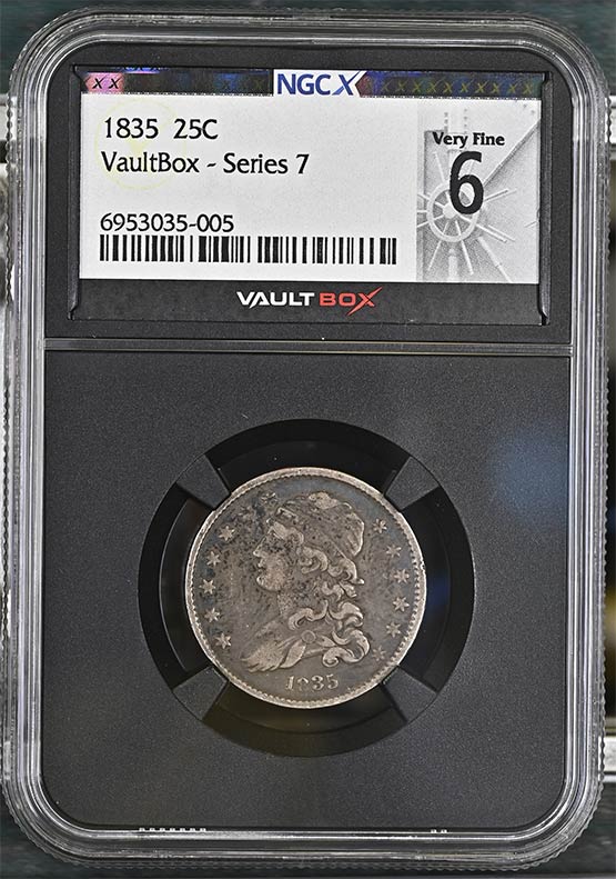 1835 Capped Bust Quarter NGCX Very Fine 6 Front