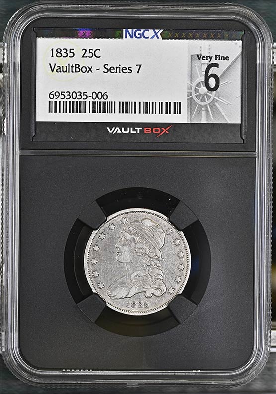 1835 Capped Bust Quarter NGCX Very Fine 6 Front