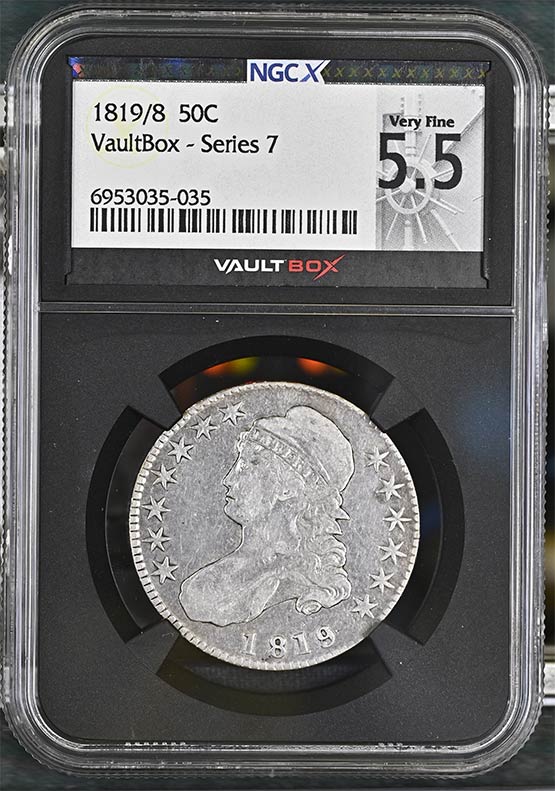 1819/8 Capped Bust Half Dollar NGCX Very Fine 5.5 Front