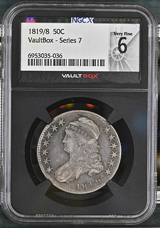 1819/8 Capped Bust Half Dollar NGCX Very Fine 6 Front