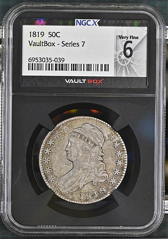 1819 Capped Bust Half Dollar NGCX Very Fine 6 Front