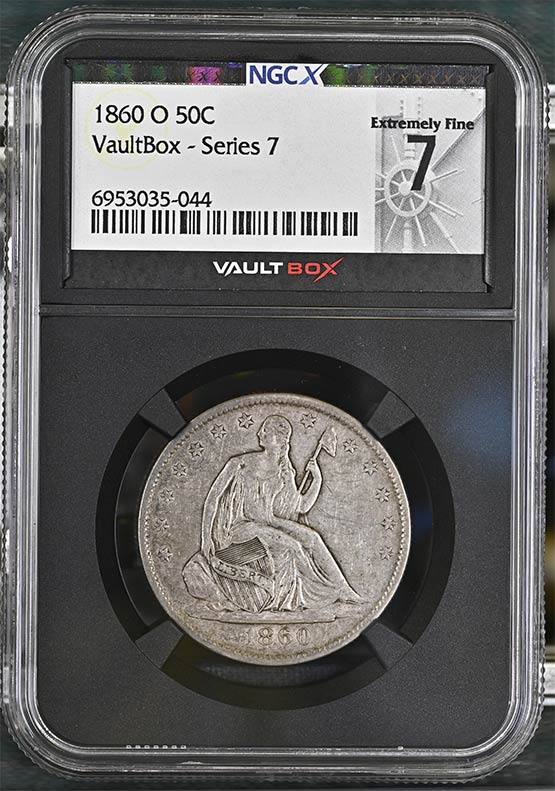 1860-O Liberty Seated Half Dollar NGCX Extremely Fine 7 Front
