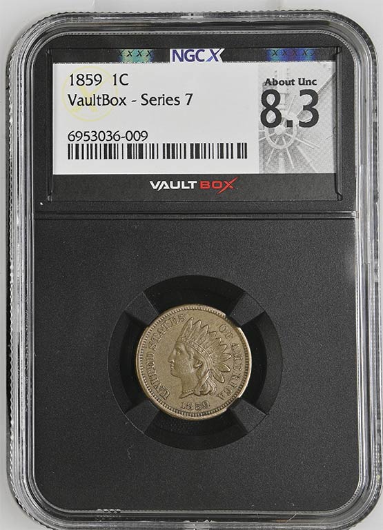 1859 Indian Head Cent NGCX About Uncirculated 8.3 Front