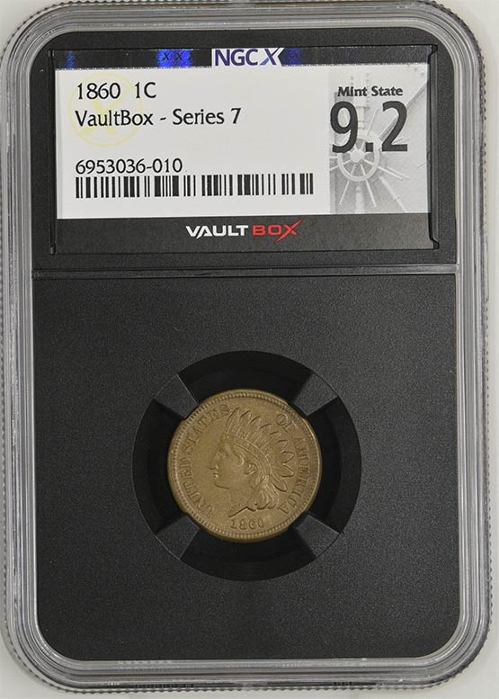 1860 Indian Head Cent NGCX Mint State 9.2 Front
