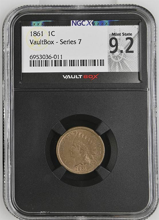 1861 Indian Head Cent NGCX Mint State 9.2 Front