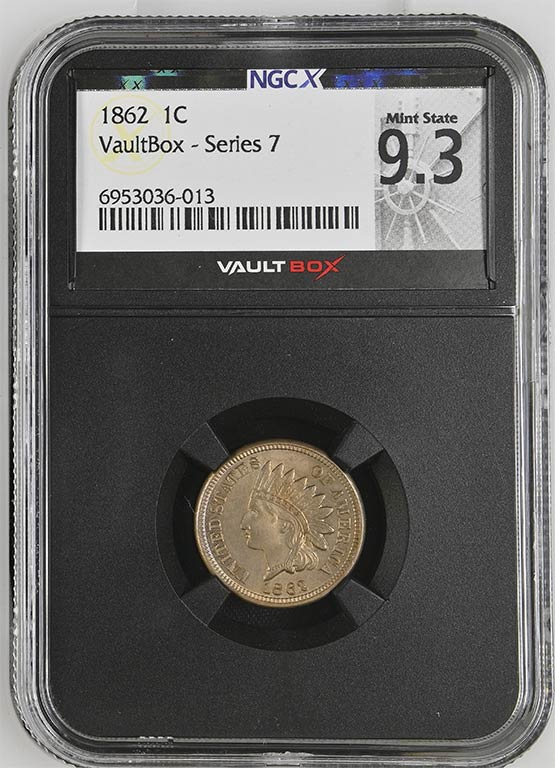 1862 Indian Head Cent NGCX Mint State 9.3 Front