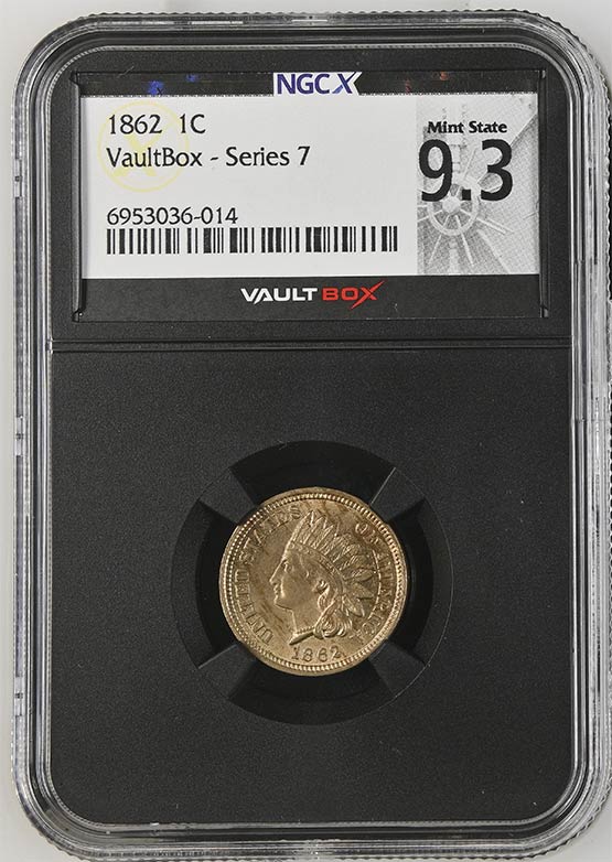1862 Indian Head Cent NGCX Mint State 9.3 Front
