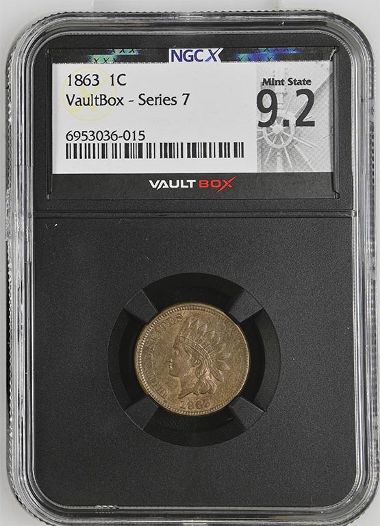 1863 Indian Head Cent NGCX Mint State 9.2 Front