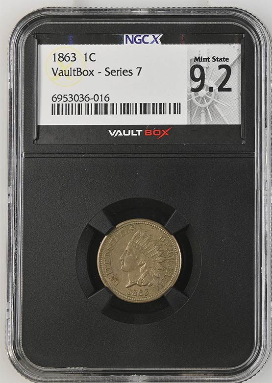 1863 Indian Head Cent NGCX Mint State 9.2 Front