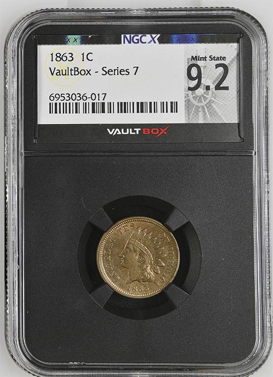 1863 Indian Head Cent NGCX Mint State 9.2 Front
