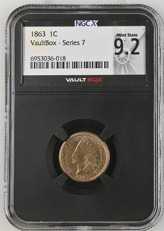 1863 Indian Head Cent NGCX Mint State 9.2 Front