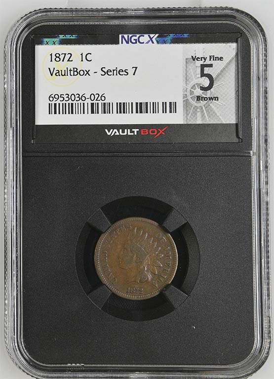 1872 Indian Head Cent NGCX Very Fine 5 Brown Front