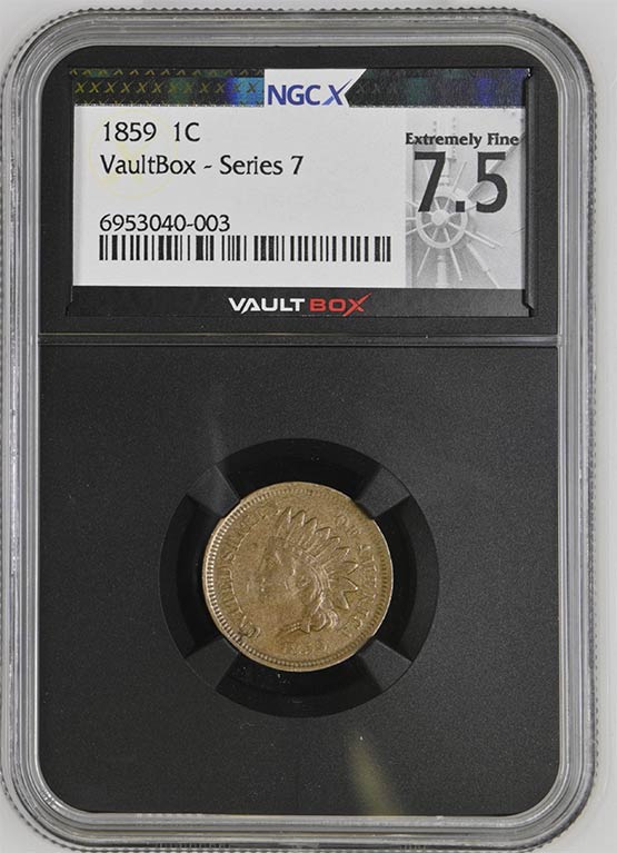 1859 Indian Head Cent NGCX Extremely Fine 7.5 Front