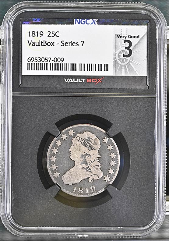 1819 Capped Bust Quarter NGCX Very Good 3 Front
