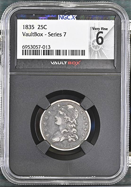1835 Capped Bust Quarter NGCX Very Fine 6 Front
