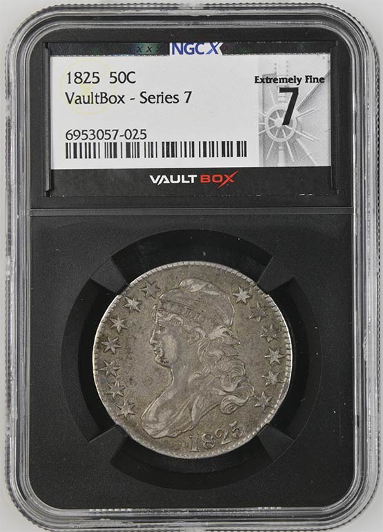 1825 Capped Bust Half Dollar NGCX Extremely Fine 7 Front