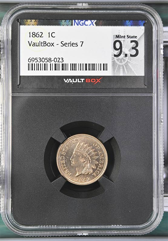 1862 Indian Head Cent NGCX Mint State 9.3 Front