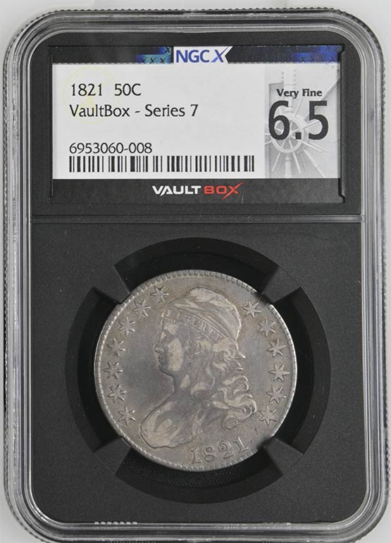 1821 Capped Bust Half Dollar NGCX Very Fine 6.5 Front