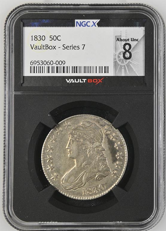 1830 Capped Bust Half Dollar NGCX About Uncirculated 8 Front