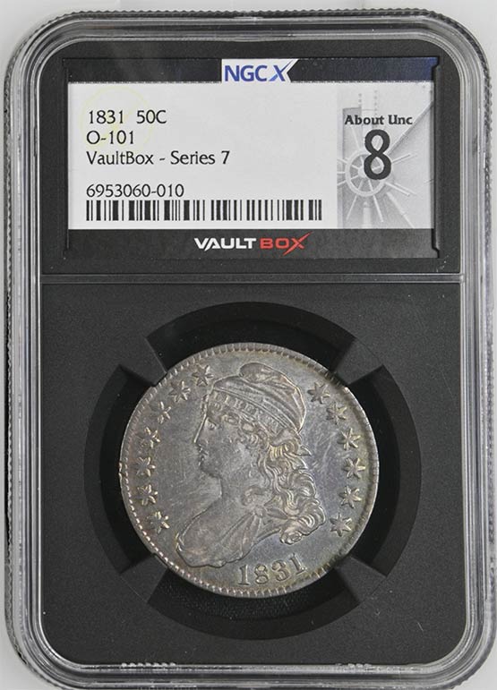 1831 O-101 Capped Bust Half Dollar NGCX About Uncirculated 8 Front