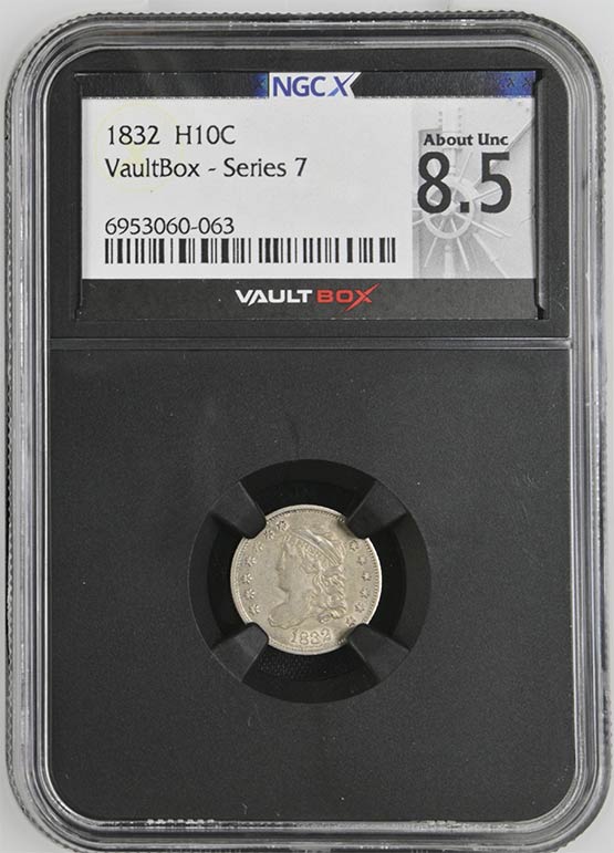 1832 Capped Bust Half Dime NGCX About Uncirculated 8.5 Front