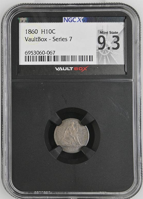 1860 Seated Liberty Half Dime NGCX Mint State 9.3 Front
