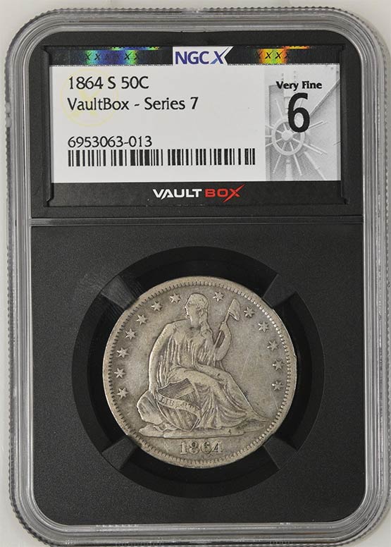 1864-S Liberty Seated Half Dollar NGCX Very Fine 6 Front