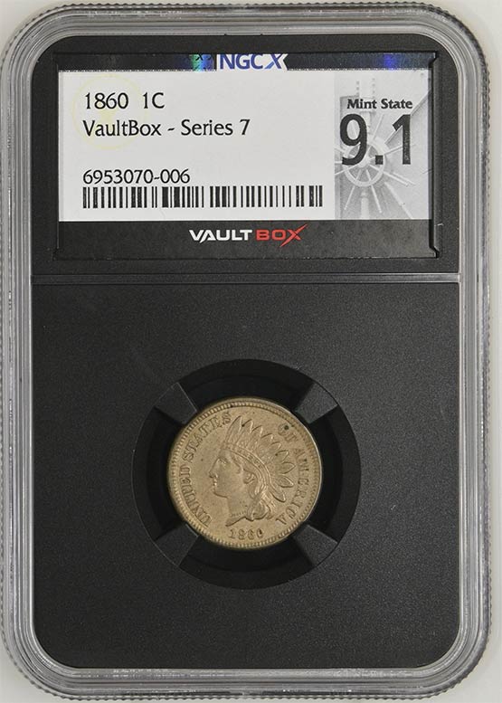 1860 Indian Head Cent NGCX Mint State 9.1 Front