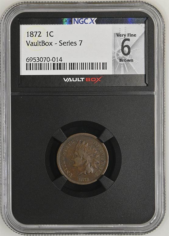 1872 Indian Head Cent NGCX Very Fine 6 Brown Front