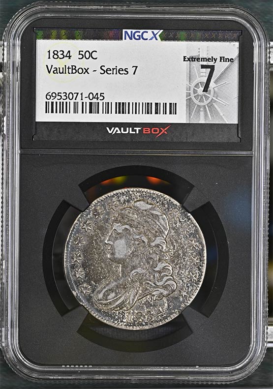 1834 Capped Bust Half Dollar NGCX Extremely Fine 7 Front