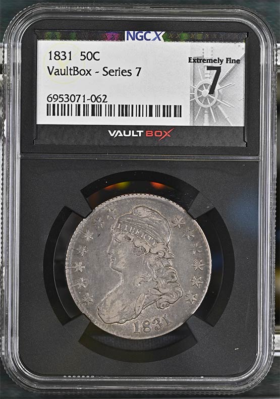 1831 Capped Bust Half Dollar NGCX Extremely Fine 7 Front