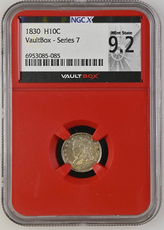 1830 Capped Bust Half Dime NGCX Mint State 9.2 Front