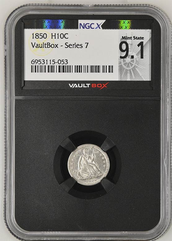 1850 Seated Liberty Half Dime NGCX Mint State 9.1 Front