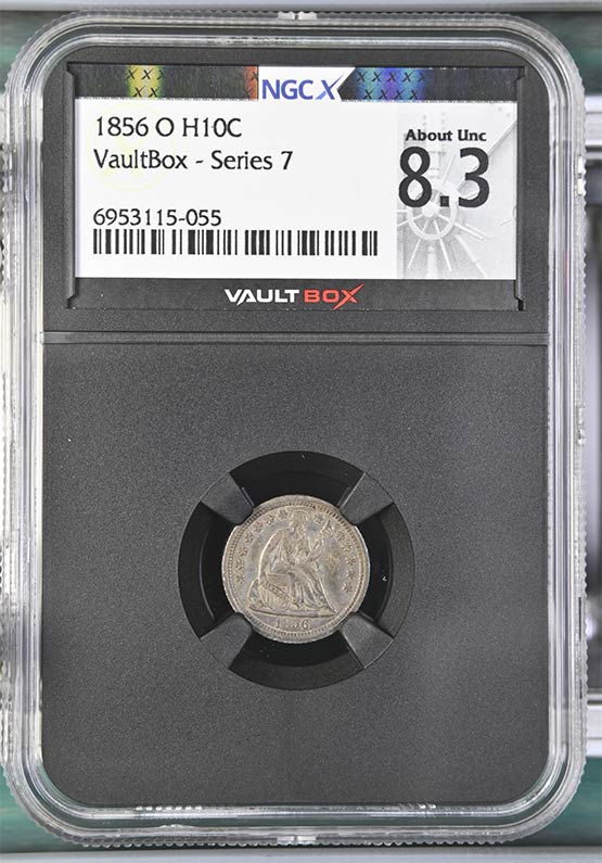 1856-O Half Dime NGCX About Uncirculated 8.3 Front