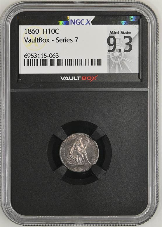 1860 Seated Liberty Half Dime NGCX Mint State 9.3 Front