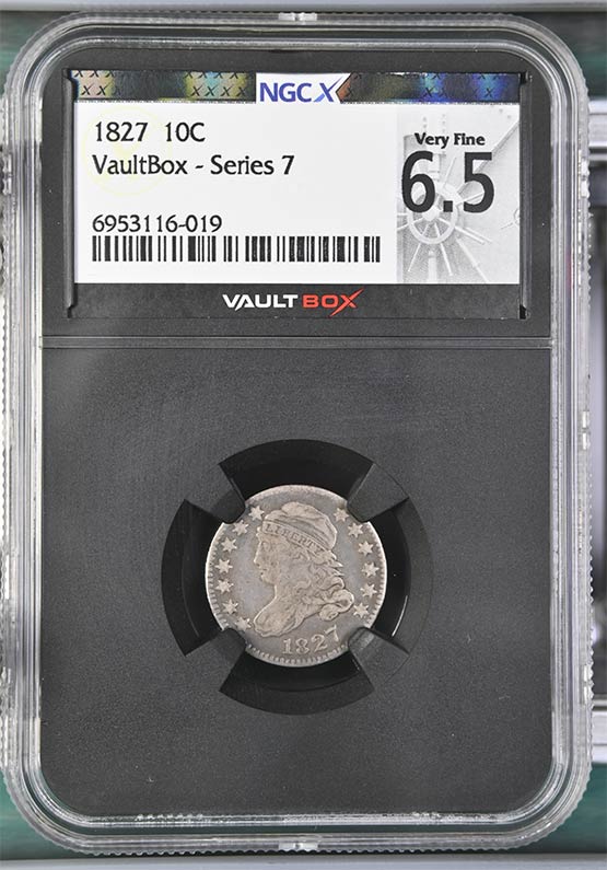 1827 Capped Bust Dime NGCX Very Fine 6.5 Front