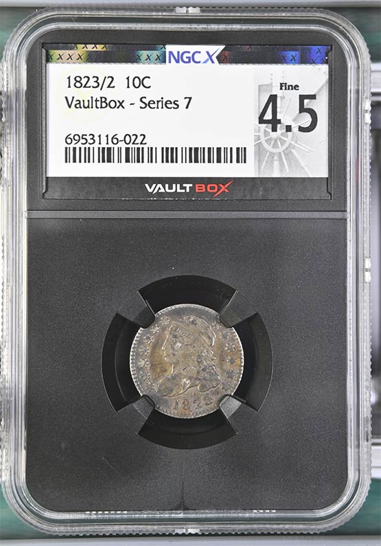 1823/2 Capped Bust Dime NGCX Fine 4.5 Front
