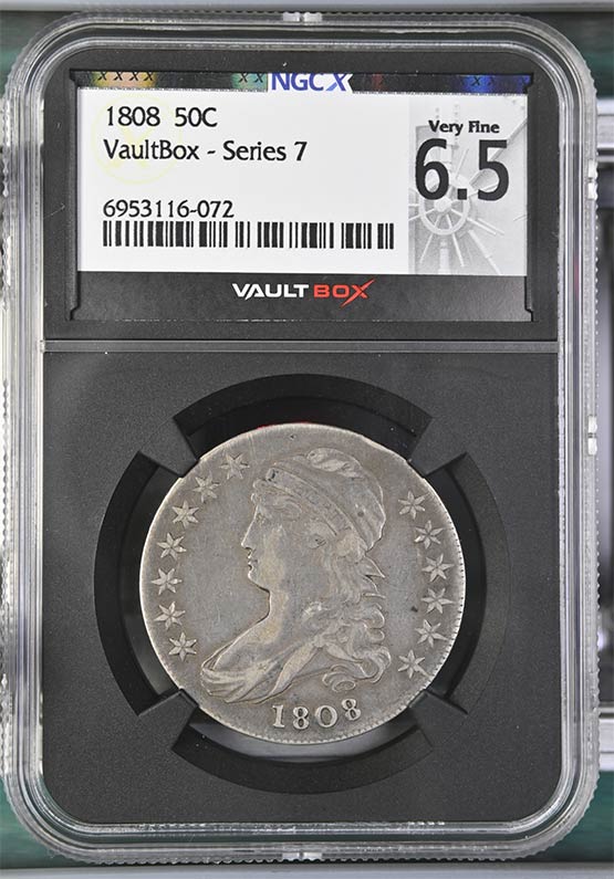 1808 Capped Bust Half Dollar NGCX Very Fine 6.5 Front