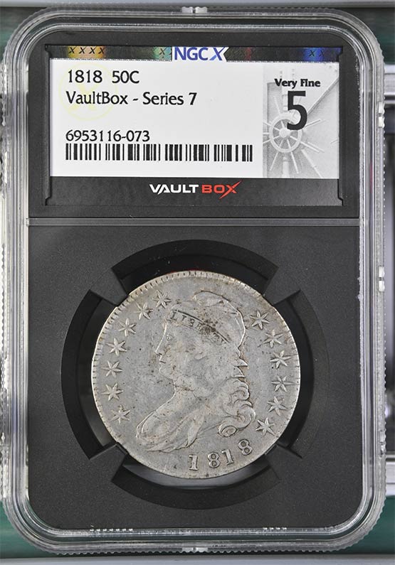 1818 Capped Bust Half Dollar NGCX Very Fine 5 Front