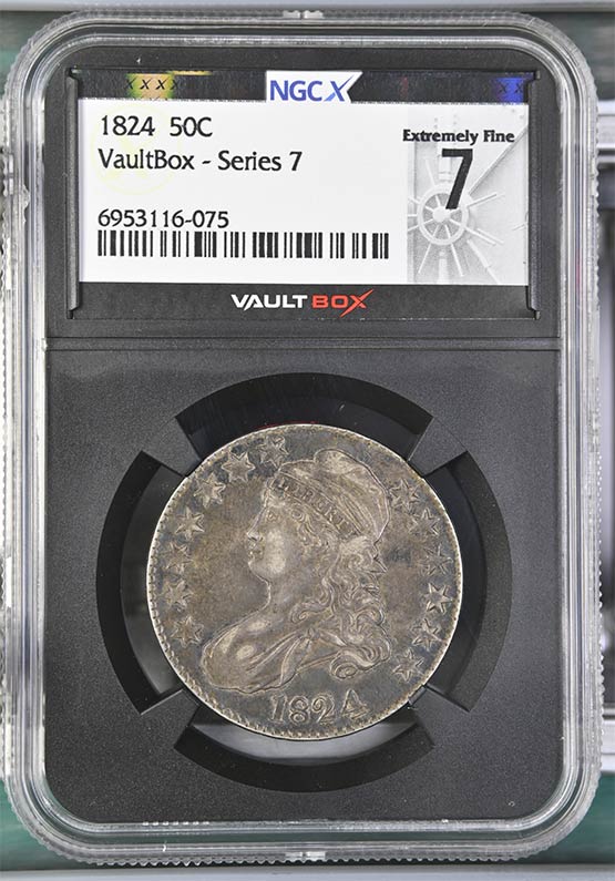 1824 Capped Bust Half Dollar NGCX Extremely Fine 7 Front