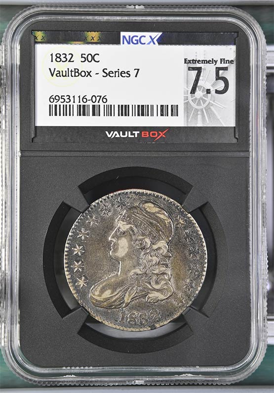 1832 Capped Bust Half Dollar NGCX Extremely Fine 7.5 Front