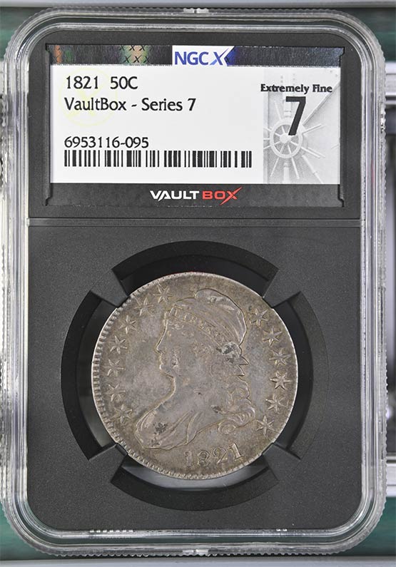 1821 Capped Bust Half Dollar NGCX Extremely Fine 7 Front