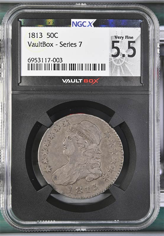 1813 Capped Bust Half Dollar NGCX Very Fine 5.5 Front
