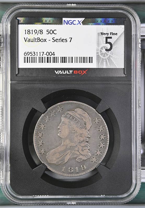 1819/8 Capped Bust Half Dollar NGCX Very Fine 5 Front