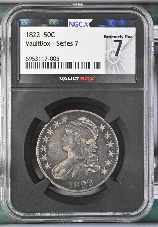 1822 Capped Bust Half Dollar NGCX Extremely Fine 7 Front