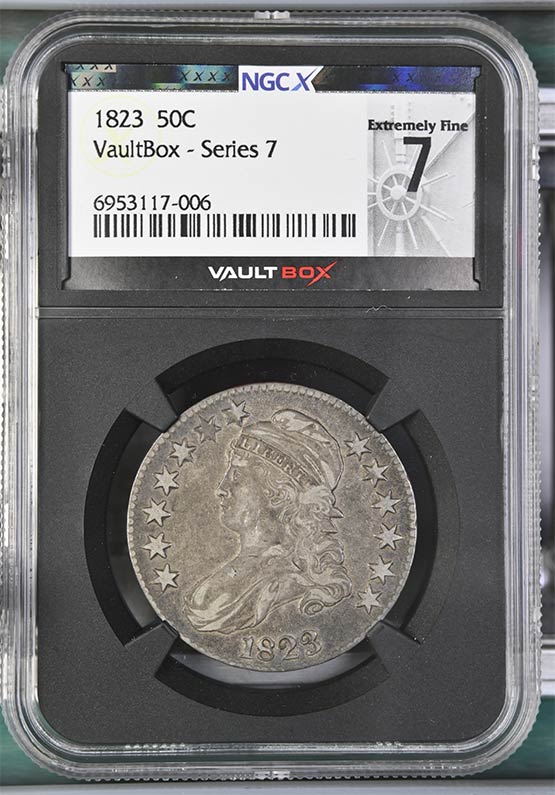 1823 Capped Bust Half Dollar NGCX Extremely Fine 7 Front