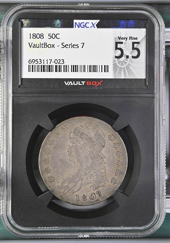 1808 Capped Bust Half Dollar NGCX Very Fine 5.5 Front