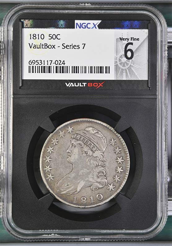 1810 Capped Bust Half Dollar NGCX Very Fine 6 Front
