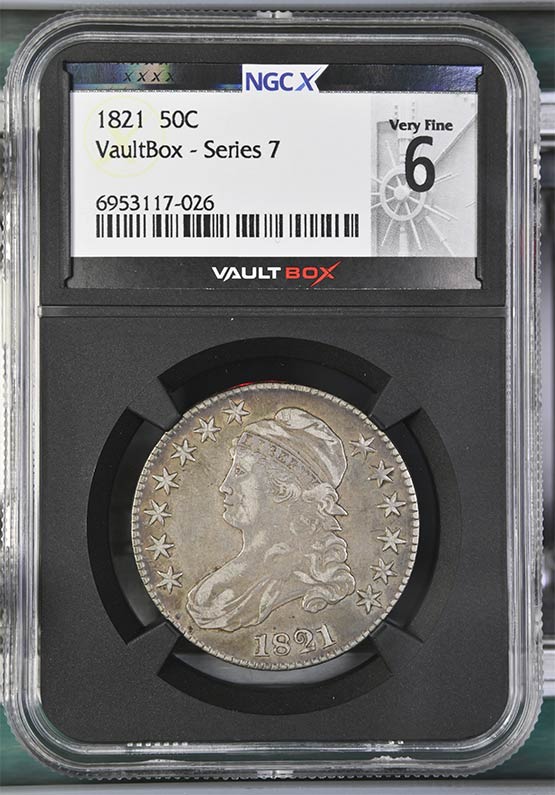 1821 Capped Bust Half Dollar NGCX Very Fine 6 Front